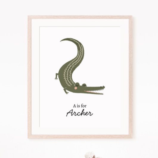 Alligator Kinderzimmer Wall Art Poster