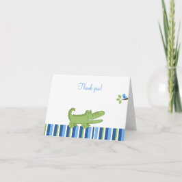 Alligator Klappt Dankeschön - Blau/Grün Dankeskarte