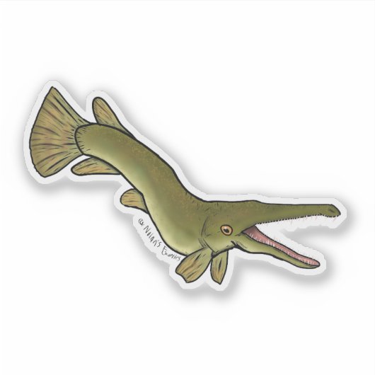 Alligator-Knochenhecht-Vinyl-Aufkleber Aufkleber (Vorderseite)