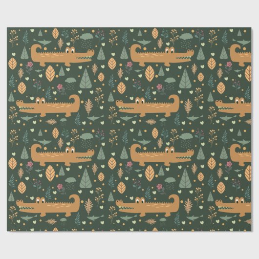 Alligator/Krokodil Geschenkpapier (Flach)