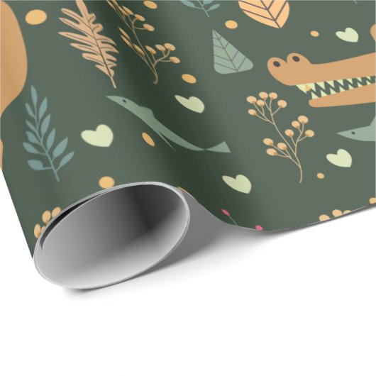Alligator/Krokodil Geschenkpapier (Rolleneckpunkt)