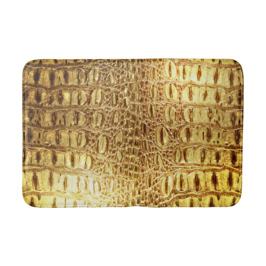 Alligator-/Krokodil-Haut-glänzendes Gold Badematte (Vorderseite)