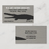 Alligator | Krokodile auf Holzstil Visitenkarte (Vorne/Hinten)