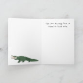 Alligator Krokodile Muster Individuelle Name Gebur Karte (Innenseite)