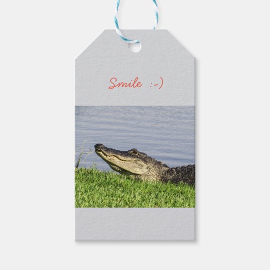 Alligator Lächeln Geschenkanhänger (Vorderseite)