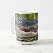 Alligator Lächeln Grinning Gator Fotografisch Kaffeetasse (Vorderseite Links)