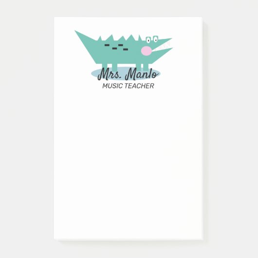 Alligator-Lehrer-Skriptname Post-it Klebezettel (Vorderseite)