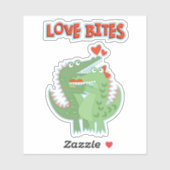 Alligator Liebe Bites Valentine Aufkleber (Blatt)