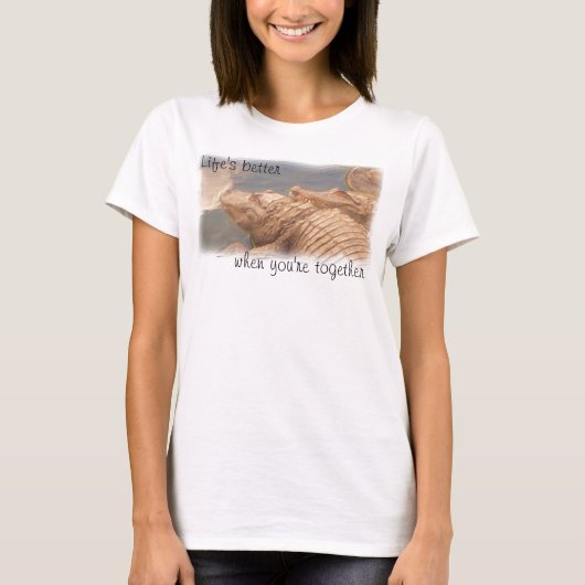 Alligator Liebe Ladys Shirt (Vorderseite)