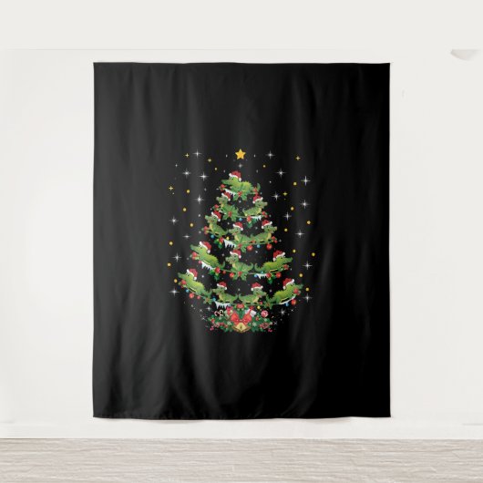 Alligator Lover Xmas Weihnachtsgeschenk Alligator Wandteppich (Vorderseite)