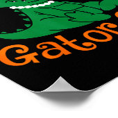 Alligator Mädchen Süße Orange Schleife Alligator F Poster (Ecke)