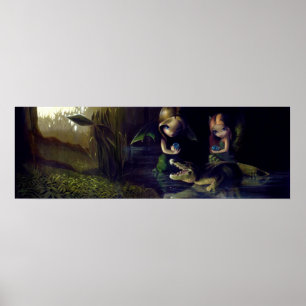 Alligator Magic ART PRINT Featasy surrealismus Poster