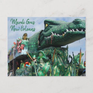 Alligator Mardi Gras Float Postkarte