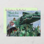 Alligator Mardi Gras Float Postkarte (Vorne/Hinten)