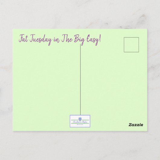 Alligator Mardi Gras Float Postkarte (Rückseite)