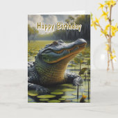 Alligator Men's Happy Birthday Card Karte (Gelbe Blume)