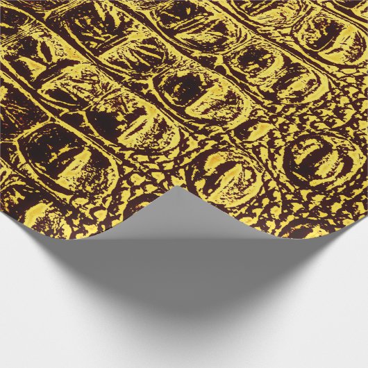 ALLIGATOR METALLICH GOLD GESCHENKPAPIER (Ecke)
