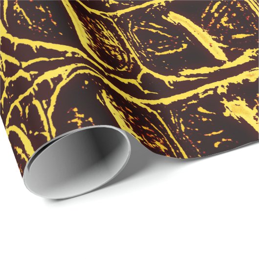 ALLIGATOR METALLICH GOLD GESCHENKPAPIER (Rolleneckpunkt)