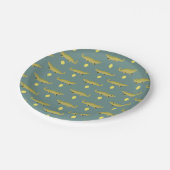 Alligator mit grauem Ballon Pappteller (Schrägansicht)