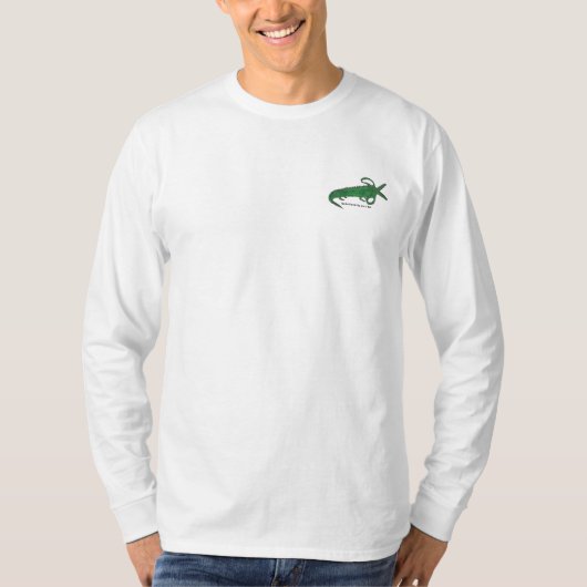 Alligator mit Schere Mund-Langschläfer-Shirt T-Shirt (Vorderseite)