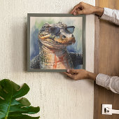 Alligator mit Sonnenbrille Poster