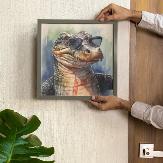 Alligator mit Sonnenbrille Poster