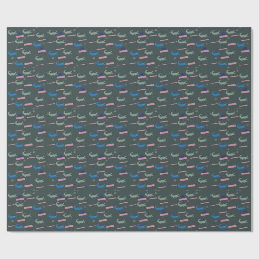 Alligator-Muster Geschenkpapier (Flach)