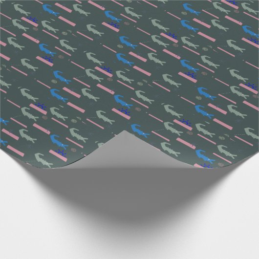 Alligator-Muster Geschenkpapier (Ecke)