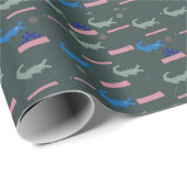 Alligator-Muster Geschenkpapier (Rolleneckpunkt)