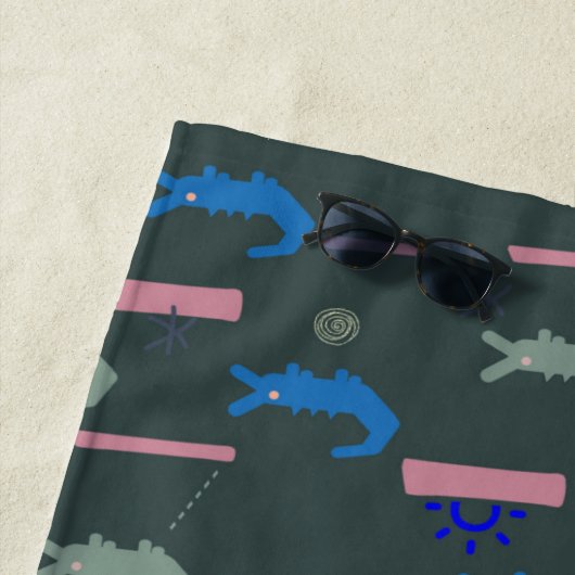 Alligator-Muster Strandtuch (Beispiel)