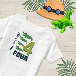 Alligator Nummer vier Niedlich Personalisiert Kleinkind T-shirt