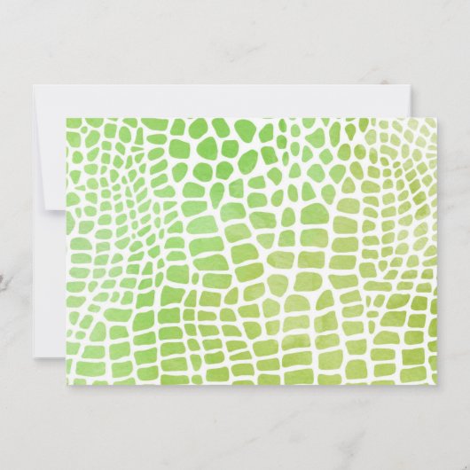 Alligator oder Krokodil Vielen Dank Hinweis Statio Einladung (Rückseite)