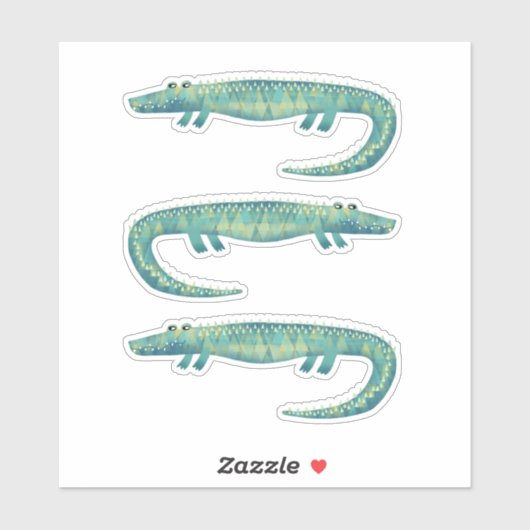 Alligator oder Krokodile Süße Tier Wildlife Aufkleber (Blatt)