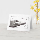 Alligator- oder Krokodillibellenspaß-Kunstzeichnen Karte (Gelbe Blume)