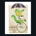 Alligator on Bicycle in Paris Poster<br><div class="desc">Fun illustration of an alligator riding a bicycle in Paris.</div>