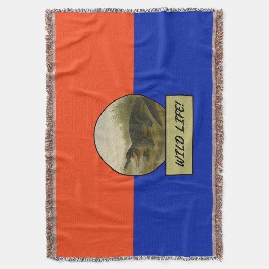 Alligator Orange und Blue Throw Blanket Decke (Vorderseite Vertikal)