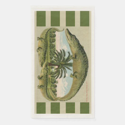 Alligator & Palmen Serviette (Vorderseite)