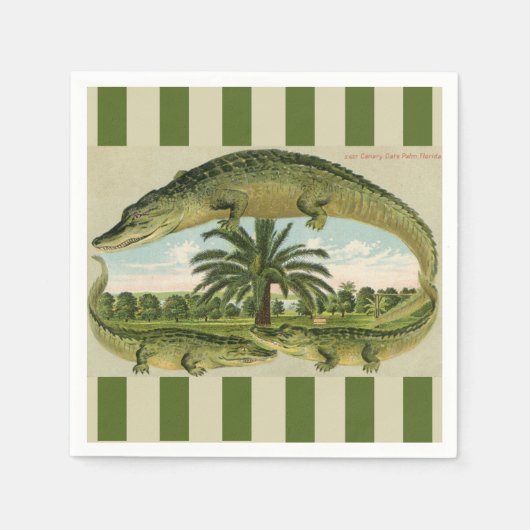 Alligator & Palms Serviette (Vorderseite)