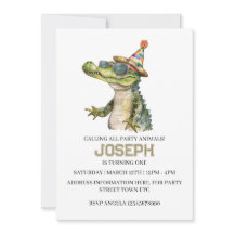 Alligator-Party-Einladung Einladung zur Poolparty