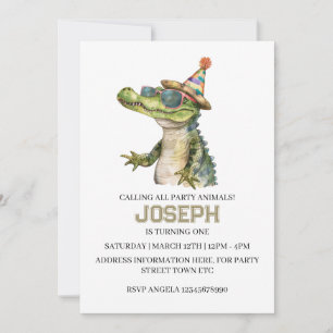 Alligator-Party-Einladung Einladung zur Poolparty