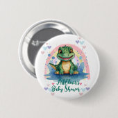 Alligator Pastel Rainbow Colorful Baby Dusche Button (Vorne & Hinten)