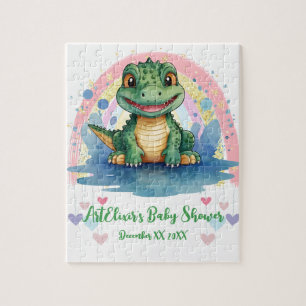 Alligator Pastel Rainbow Colorful Baby Dusche Puzzle