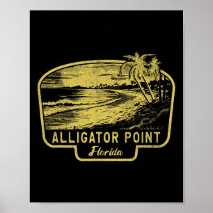 Alligator Point Florida Strand Surf Vintage Blau Poster