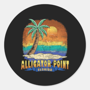Alligator Point Florida Vintage abgenutztes Andenk Runder Aufkleber