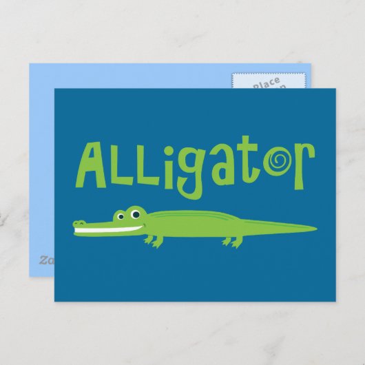 Alligator Postkarte (Vorne/Hinten)