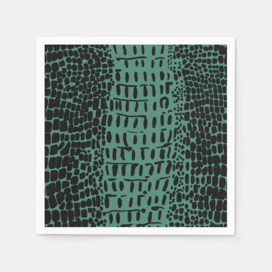 Alligator Print Paper Cocktail Napkins Serviette (Vorderseite)