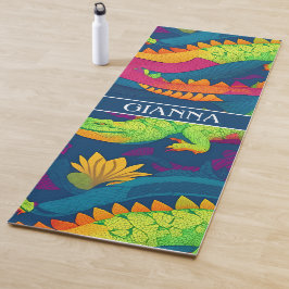 Alligator Rainbow Personalisiertes Muster Yogamatte