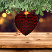 Alligator Red Imitats Leather Keramikornament