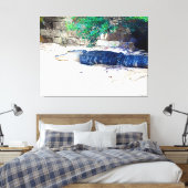 Alligator ruht an einer Steinmauer Leinwanddruck (Insitu (Schlafzimmer))