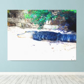 Alligator ruht an einer Steinmauer Leinwanddruck (Insitu (Holzboden))